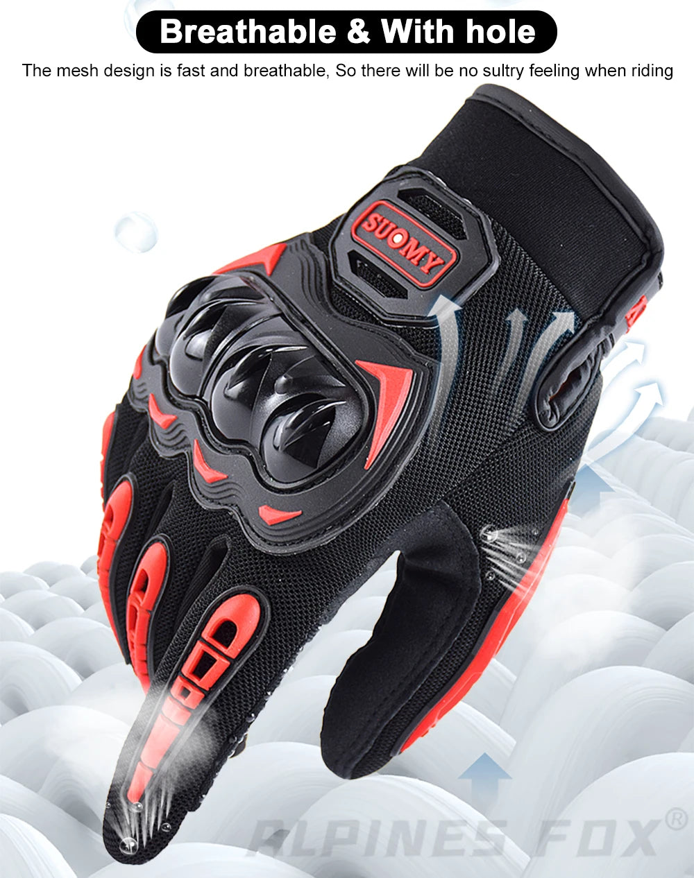 VEMAR Summer Motorcycle Gloves Men Black Full Finger Touchscreen