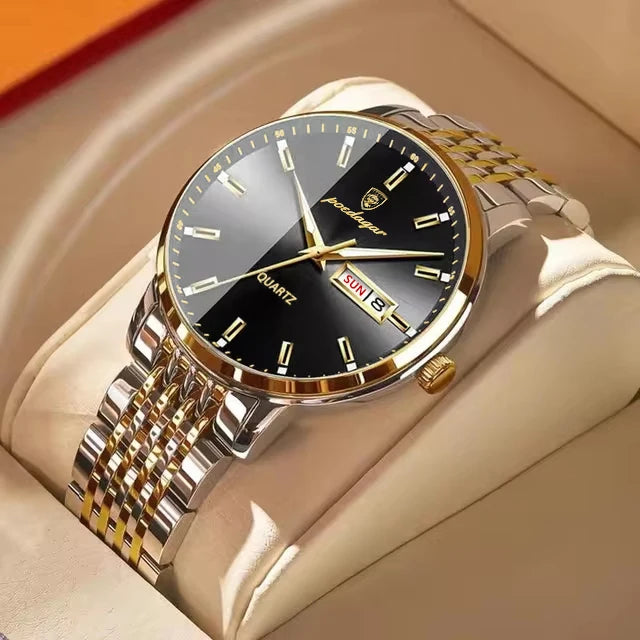 POEDAGAR Luxury Sports Men Watch Waterproof Luminous Stainless Steel