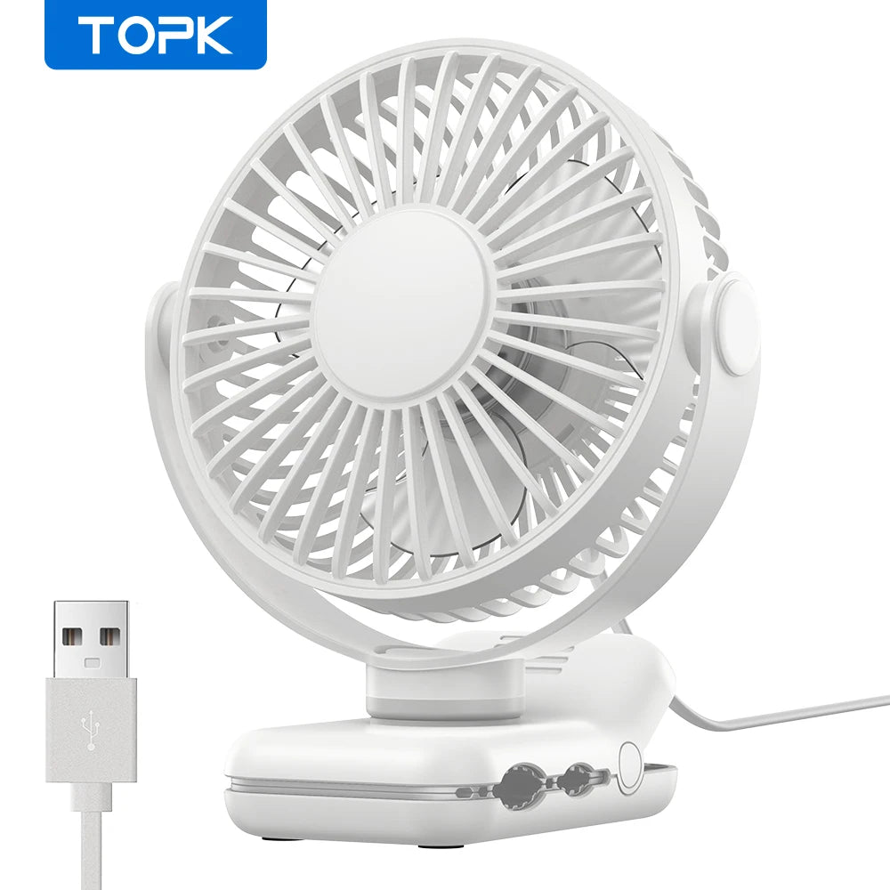 TOPK Mini Portable Clip on Fan