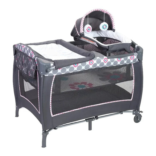 Hot Products.Deluxe II Nursery Center® Playard, Daisy Dots