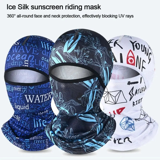 Summer Cool Balaclava Ice Silk Cycling Full Face Cap Sun Anti-UV Protection