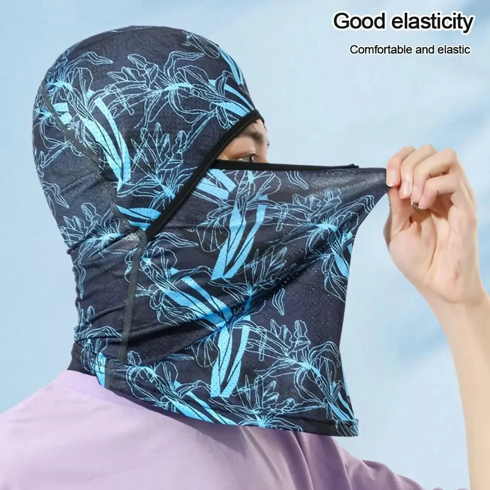 Summer Cool Balaclava Ice Silk Cycling Full Face Cap Sun Anti-UV Protection