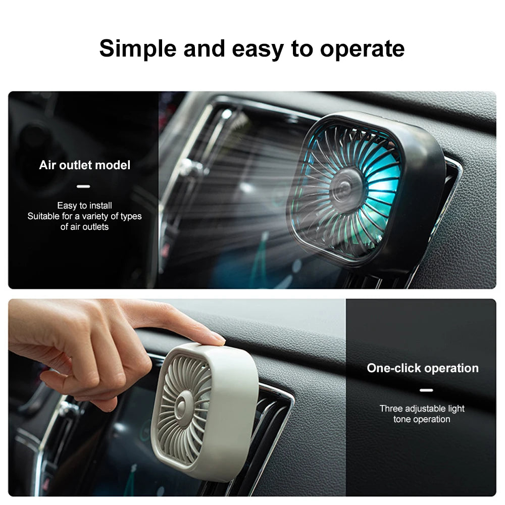 Car Air Outlet Cooling Fan USB Color