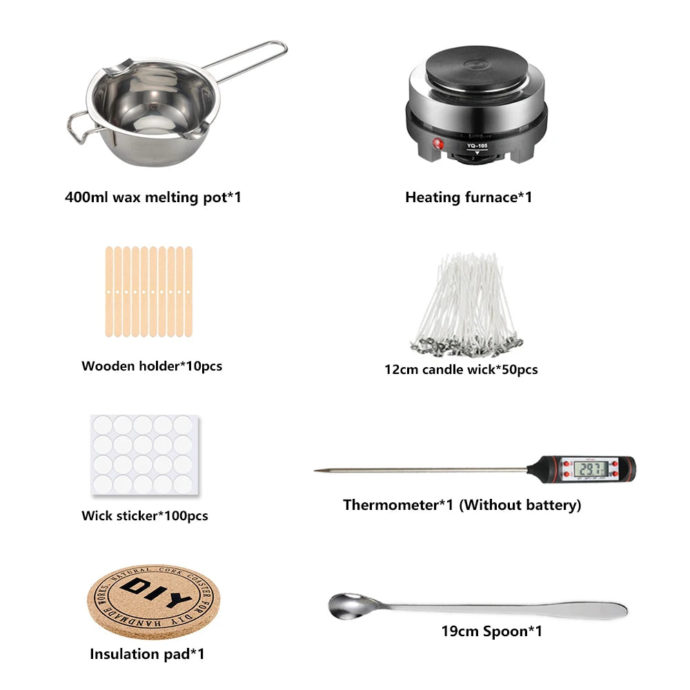 1 Set Candle Making Kit Pouring Pot Candle Making Supplies Tools Kit