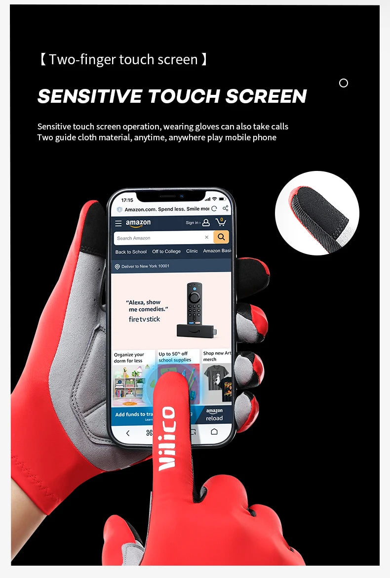 Touch Screen Long Full Fingers Half Fingers Gel Sports Cycling Gloves