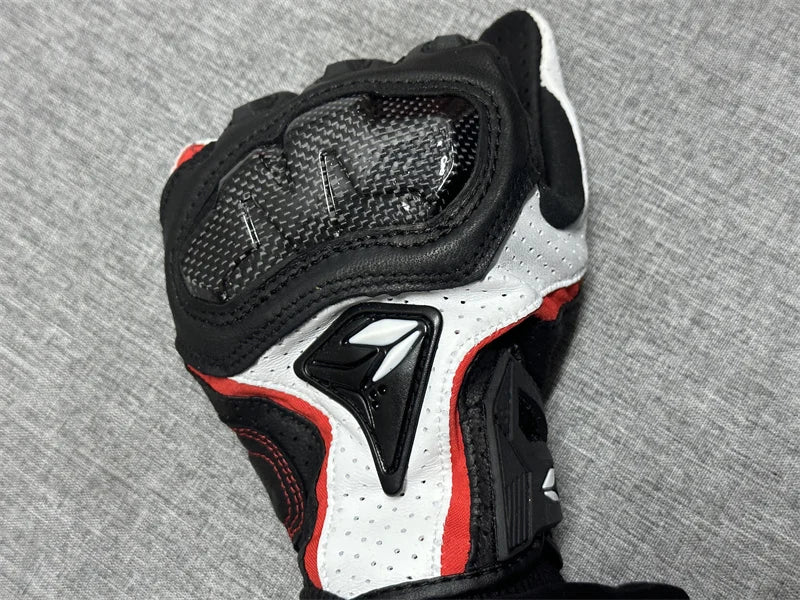 Motorcycle Gloves Black Racing Genuine Leather