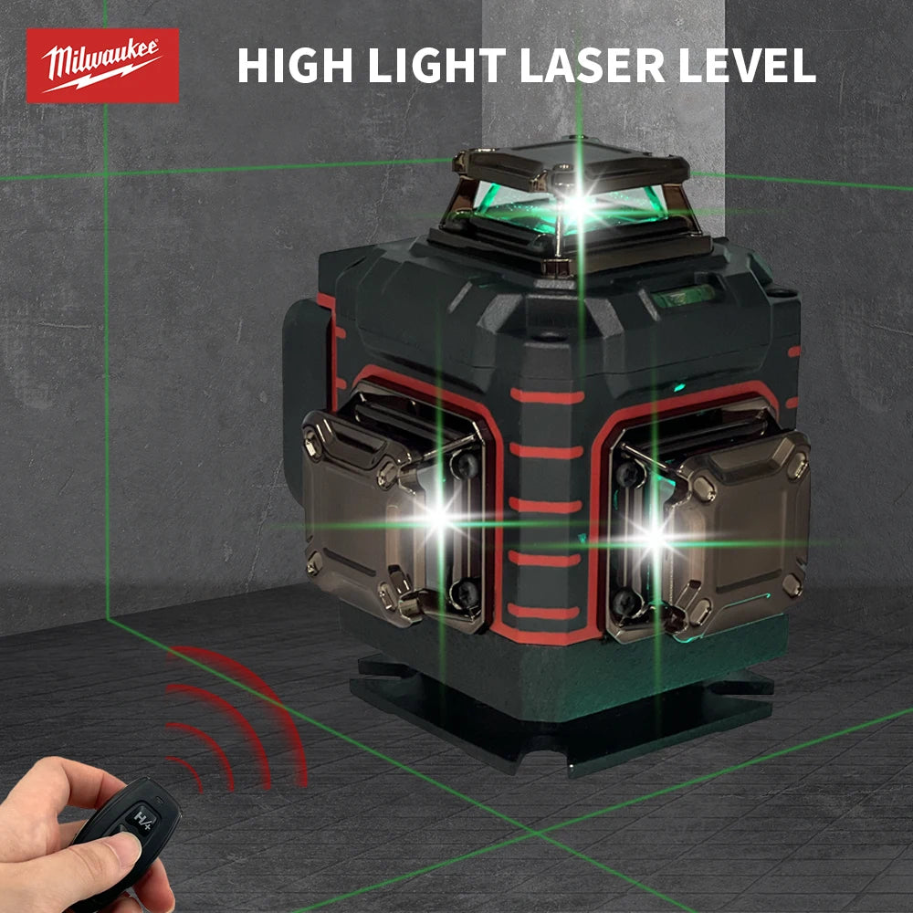 Milwaukee 4D 16 Lines Green Beam 360° Self-leveling Laser Levels Horizontal And Vertical Professional Laser Level Tool
