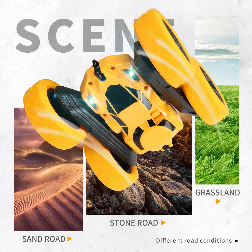 RC Stunt Car Children Double Sided Flip Remote Control 360 Rotation