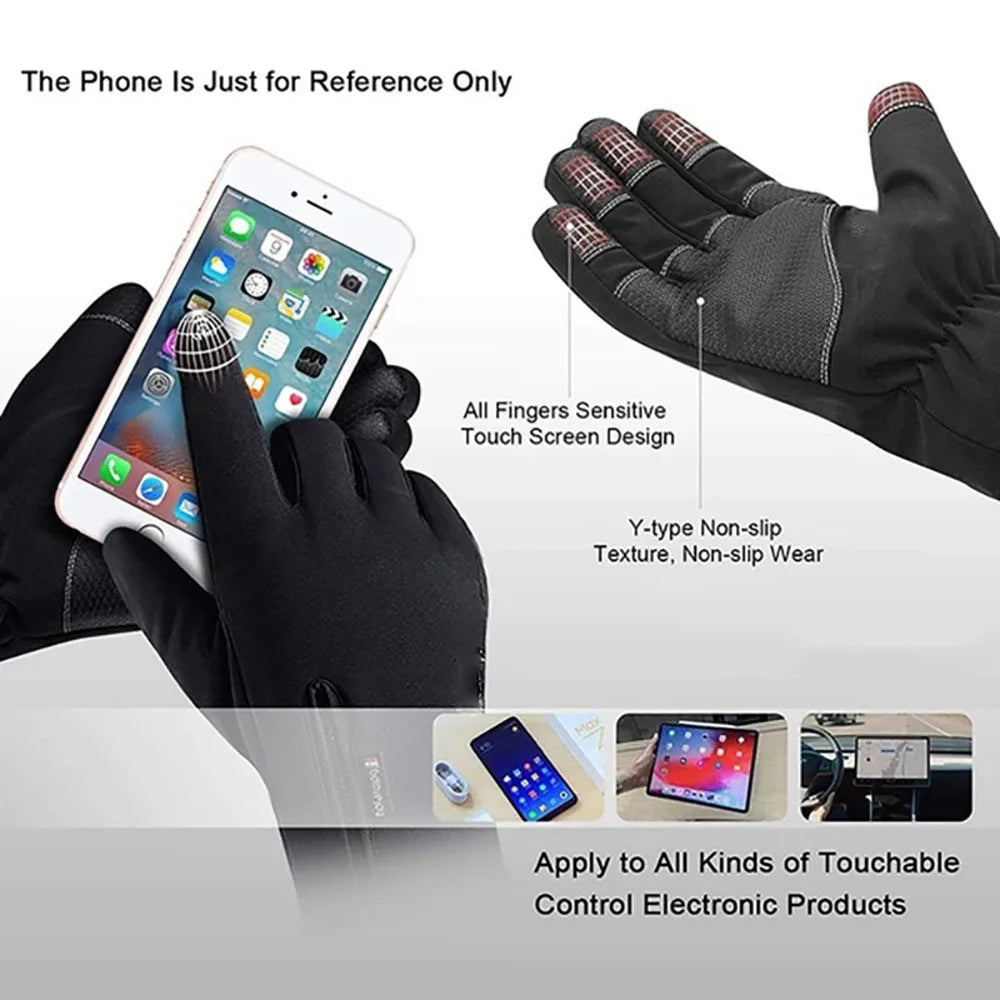 Cycling Gloves Moto Gloves Winter Thermal Fleece Lined Winter Water Resistant