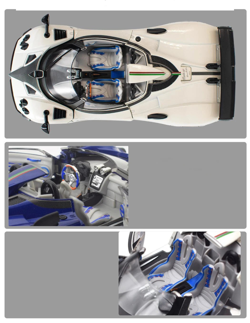 1:24 Pagani Zonda HP Barchetta Supercar Alloy Car Model