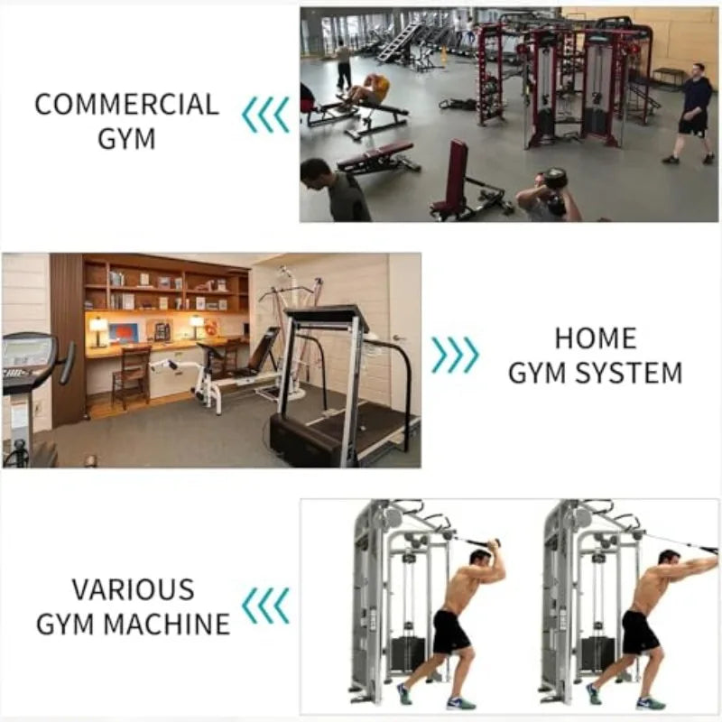 Double D Handle 360 Rotataing Cable Row Attachment for Cable Machine Soft Rubber Hanlde Gym Fitness LAT Pulldown Close Grip