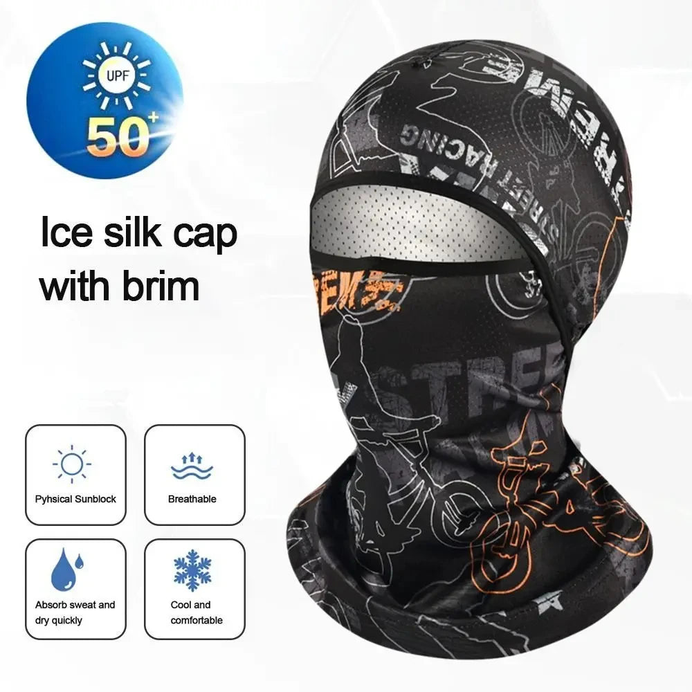 Summer Cool Balaclava Ice Silk Cycling Full Face Cap Sun Anti-UV Protection