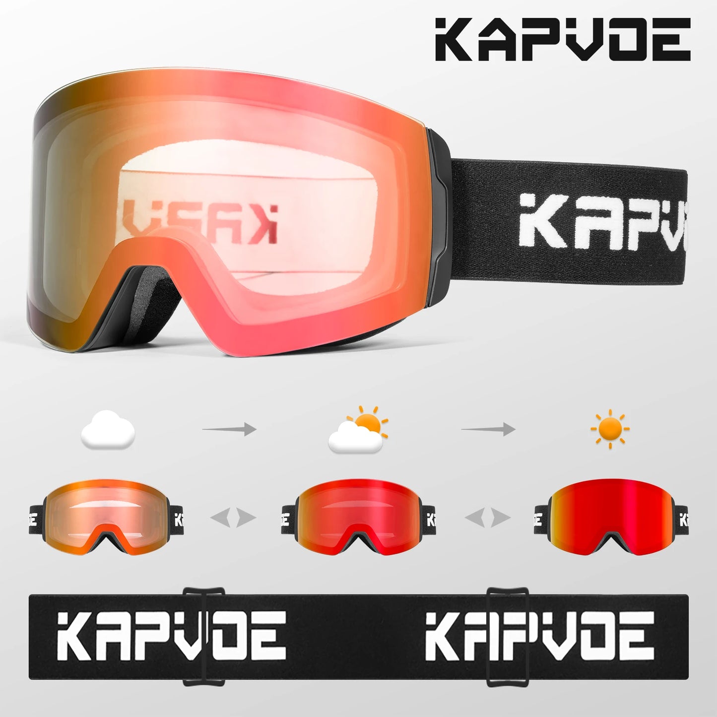Kapvoe Photochromic Ski Goggles