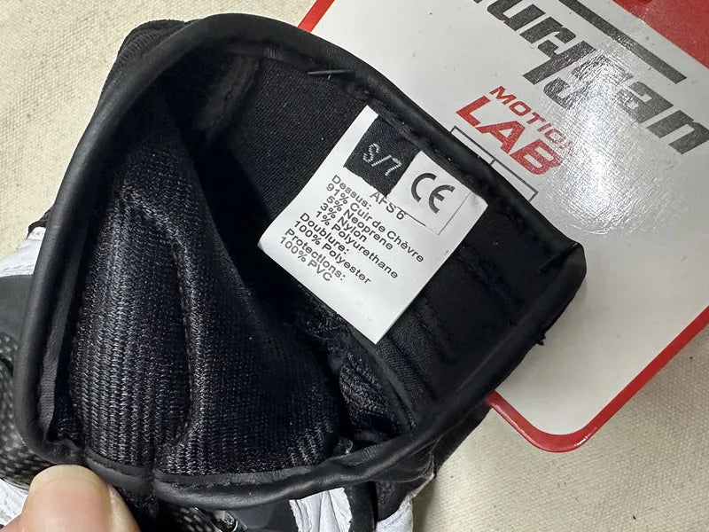 Motorcycle Gloves Black Racing Genuine Leather