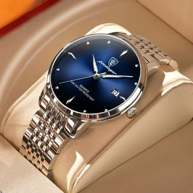 POEDAGAR Luxury Sports Men Watch Waterproof Luminous Stainless Steel