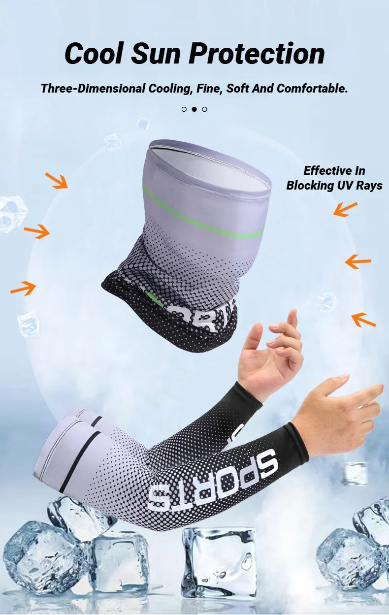 2PCS Summer Fashio Sunscreen Ice Silk Sleeve UV Sun Protection