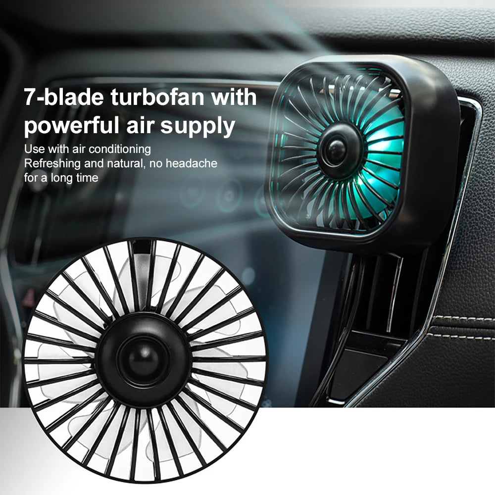 Car Air Outlet Cooling Fan USB Color