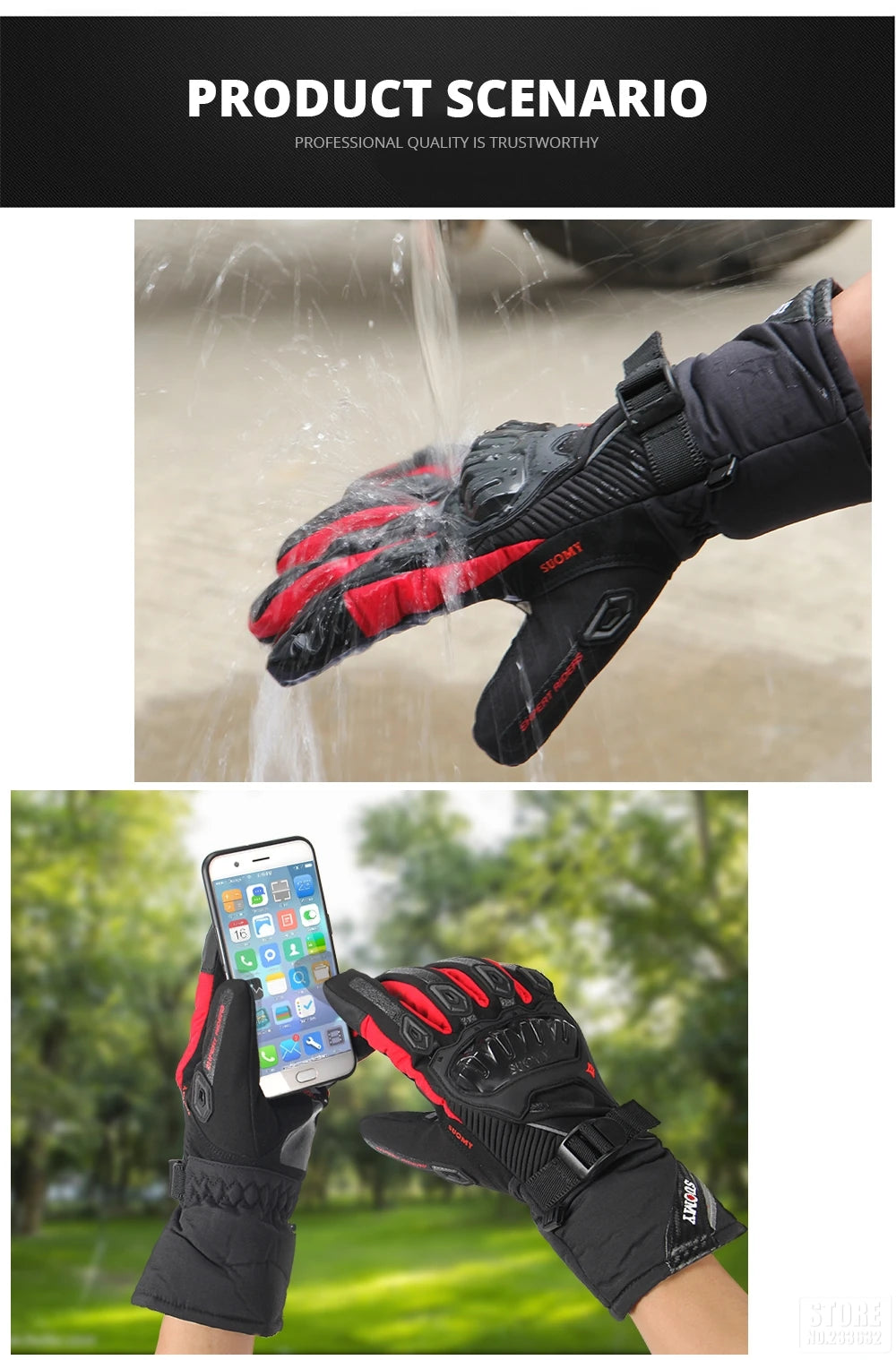 Motorcycle Gloves Windproof Waterproof Guantes Moto Men Motorbike Riding Gloves