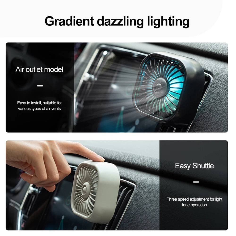 Car Air Outlet Cooling Fan USB Color