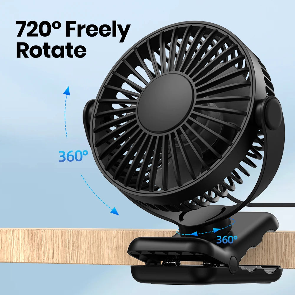 TOPK Mini Portable Clip on Fan