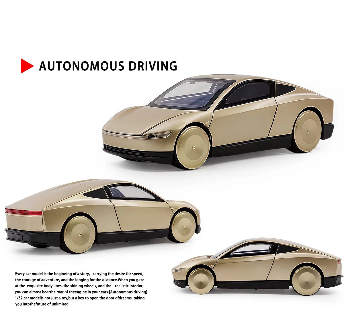 1:32 Cyber Robotaxi Driverless Taxi Alloy Metal Diecast Model