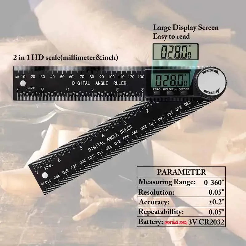 1 PC 2 in 1 Digital Angle Detector Scale