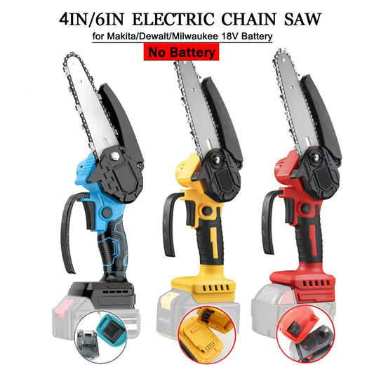 Mini Chainsaw 4/6InCordless Woodworking Handheld Garden Electric Saw