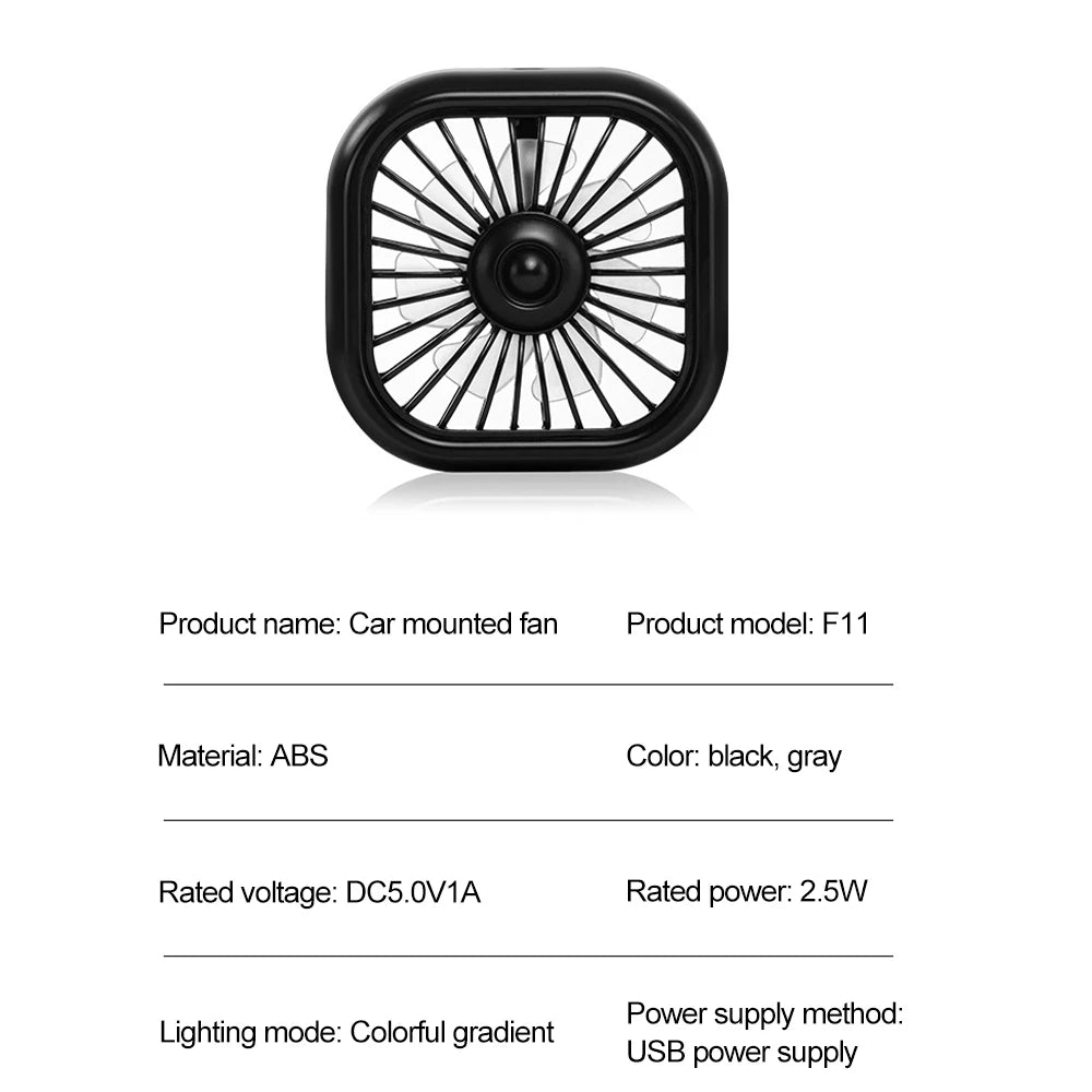 Car Air Outlet Cooling Fan USB Color
