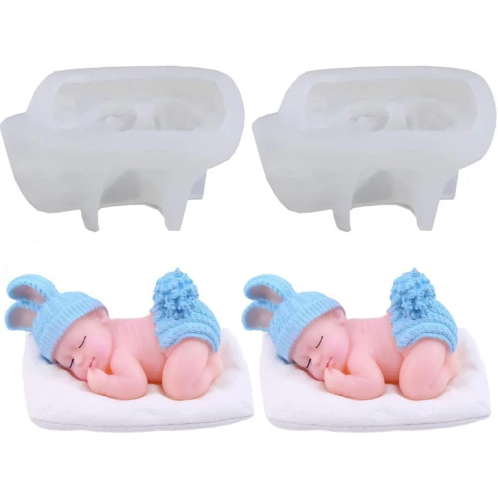 Cute Sleeping Baby Candle Mold 3D Baby Handmade Candle