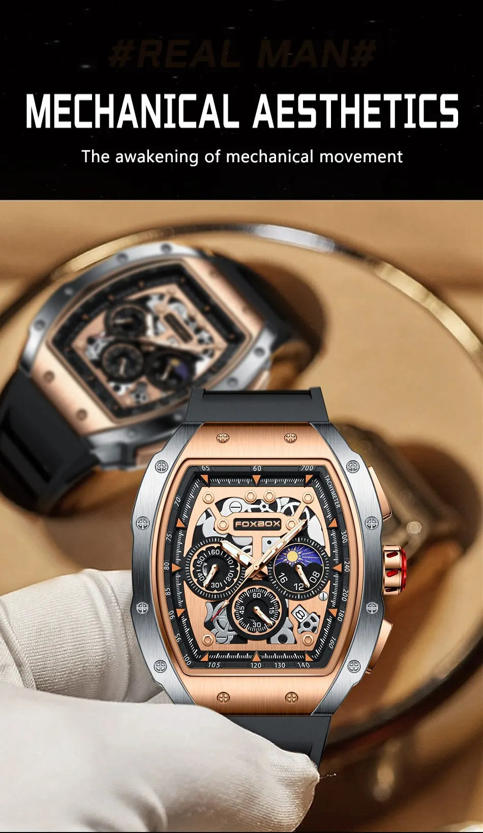 Luxury Mens Watches Business Waterproof Military Quartz Chronograph Wristwatch