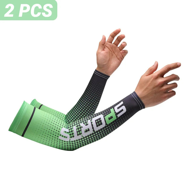 2PCS Summer Fashio Sunscreen Ice Silk Sleeve UV Sun Protection